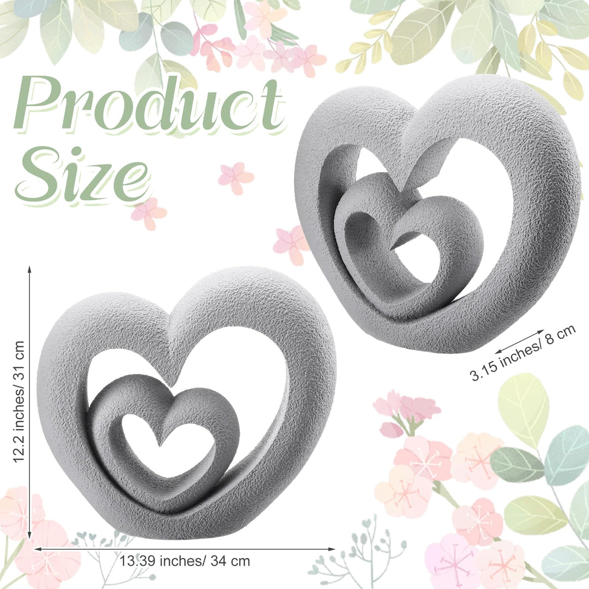 Suzile gray nesting heart statue enhancing a yard with memorial symbolism