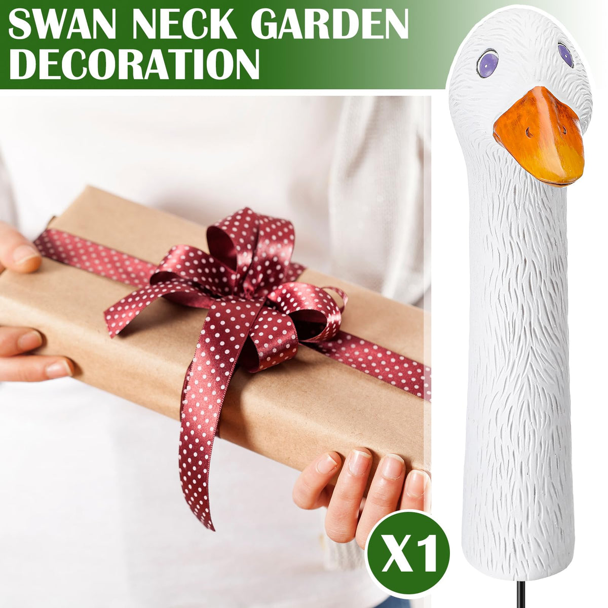 Suzile hand-painted goose lawn art adds whimsy and charm.