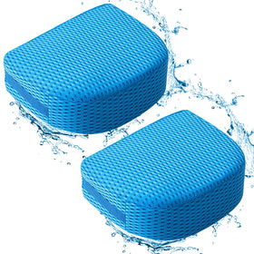 Suzile hot tub booster seat blue front view, showcasing height and comfort.