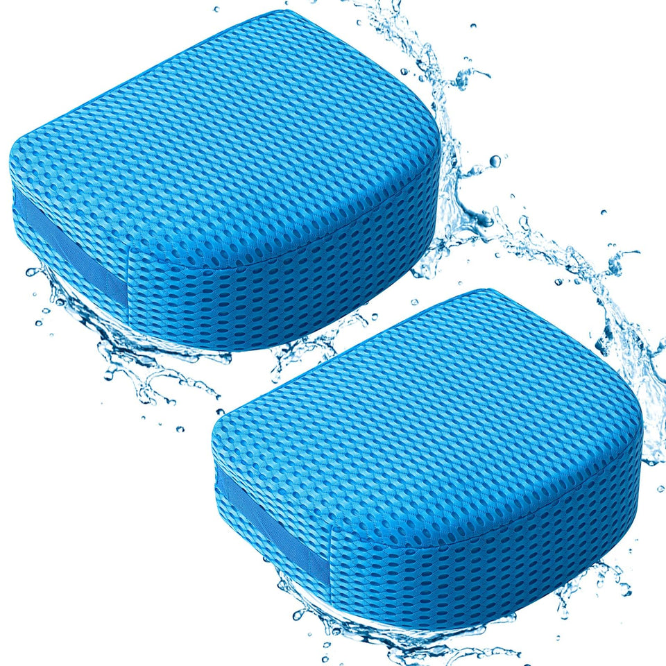 Suzile hot tub booster seat blue front view, showcasing height and comfort.