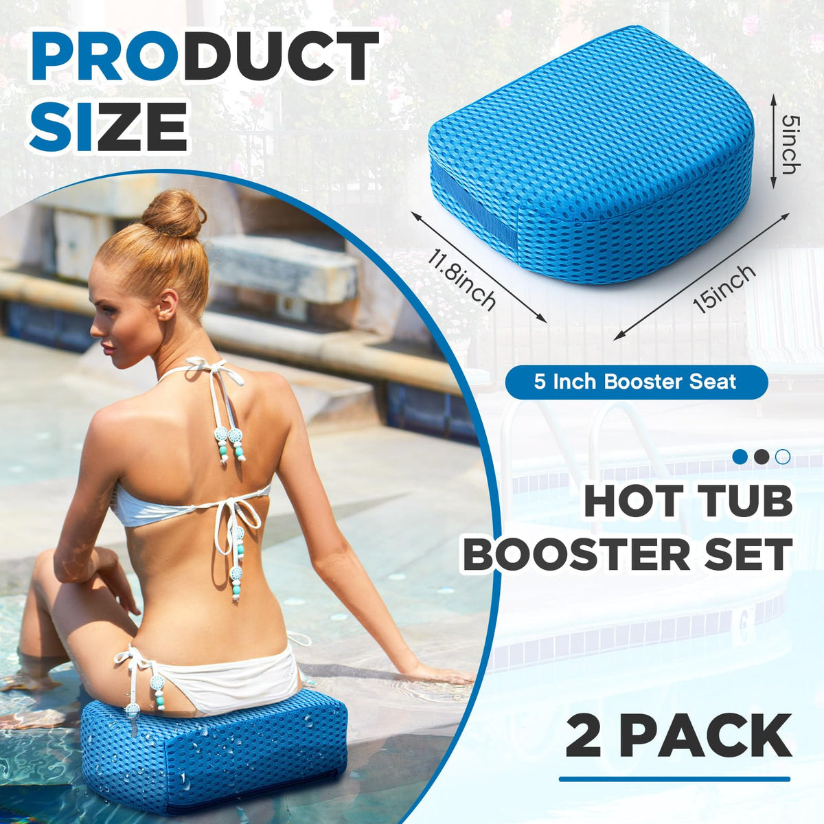 Suzile booster seat weighted bottom, stable under water for relaxation.