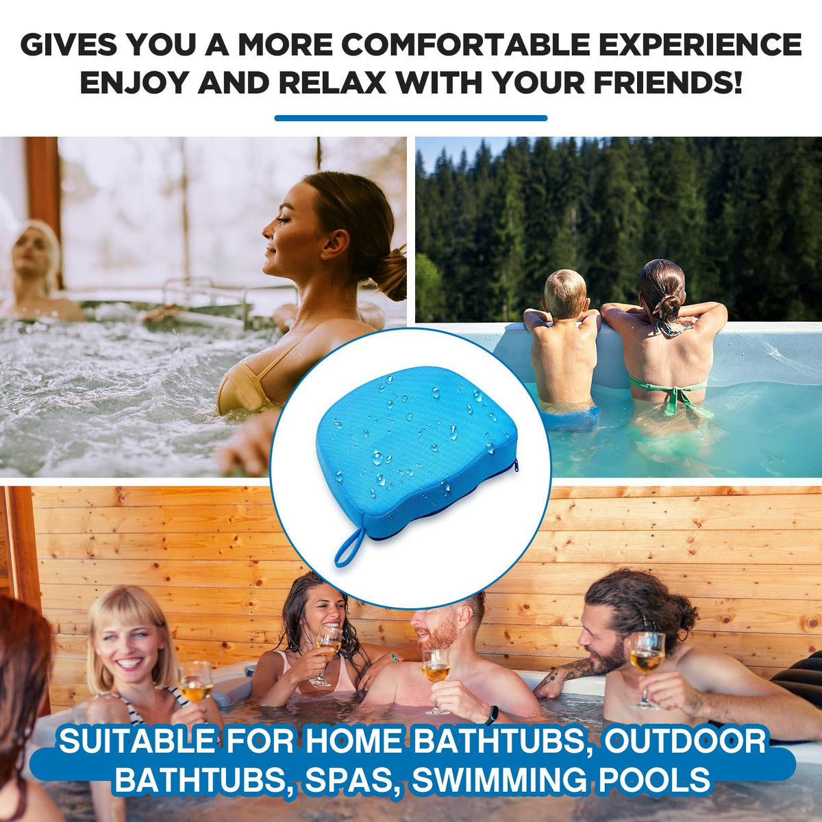 Ideal for indoor or outdoor tubs, spas, pools, or hot springs.