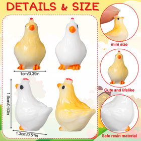 Suzile resin chicken figures for farm-themed DIY crafts.