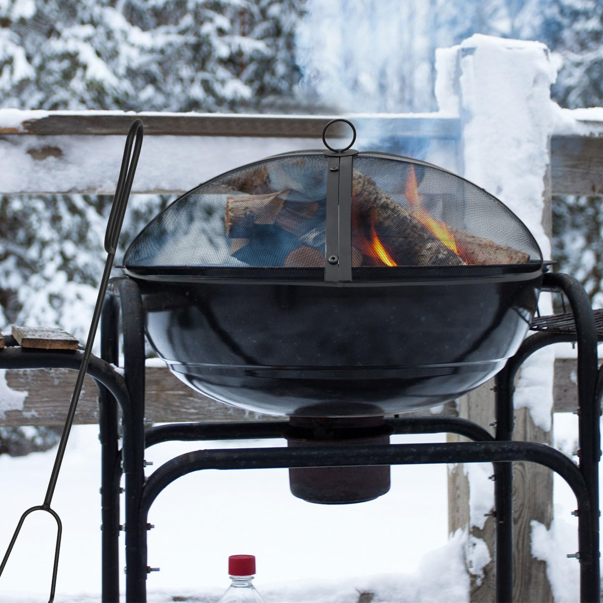 Suzile screen compatible with fire pits, fireplaces, and bonfires for versatility