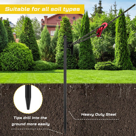 Suzile nylon straps distribute pressure, protecting bark during staking.