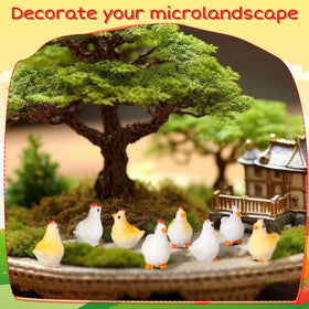 Durable Suzile mini chickens for dollhouses and displays.