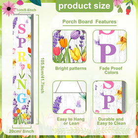 Suzile wooden vertical spring sign adds color to entryway.