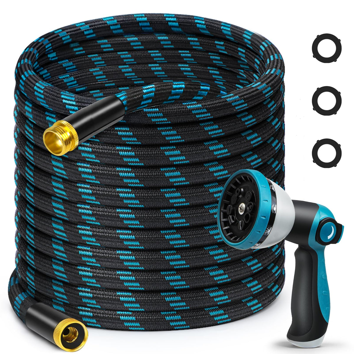 Svansea 75ft garden hose demonstrates durability and steady water flow for lawn care