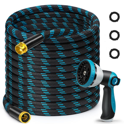 Svansea 75ft garden hose demonstrates durability and steady water flow for lawn care