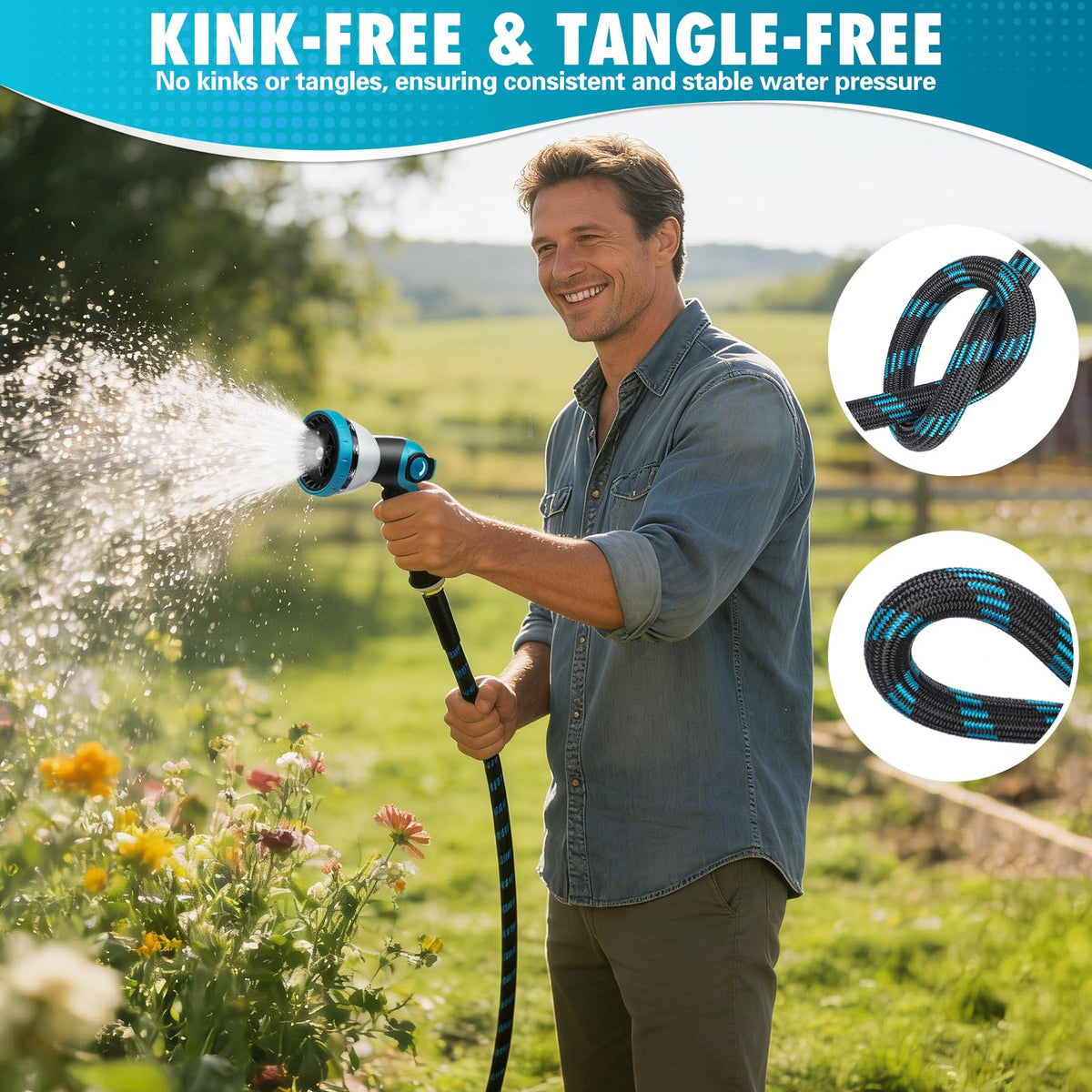 Svansea anti-kink design feature reduces tangling during use