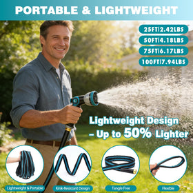 Svansea lightweight, flexible hose maneuvers easily around obstacles.
