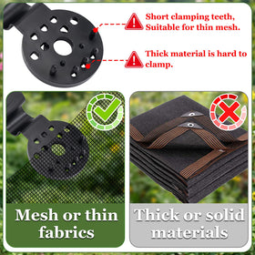 Svepndic garden netting clip providing firm hold.