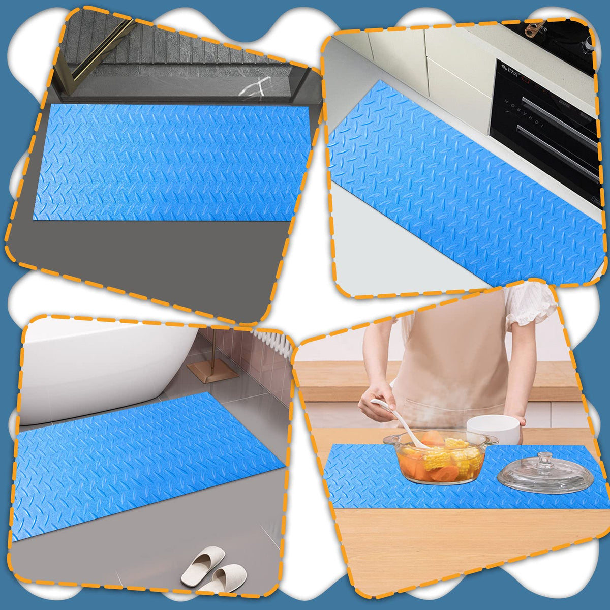 Svepndic pool ladder mat fits most portable ladders for easy setup.