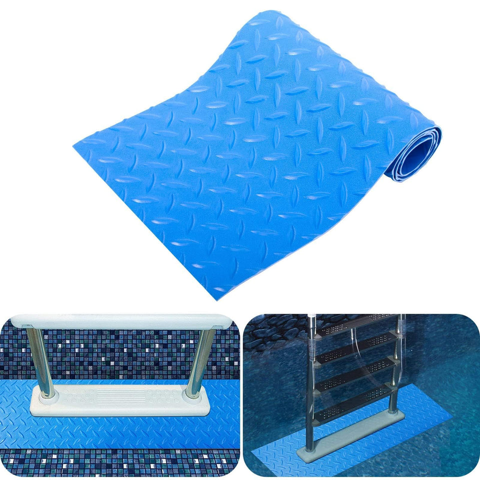 Svepndic pool ladder mat 16x36 inches provides stable footing for safer pool entry.