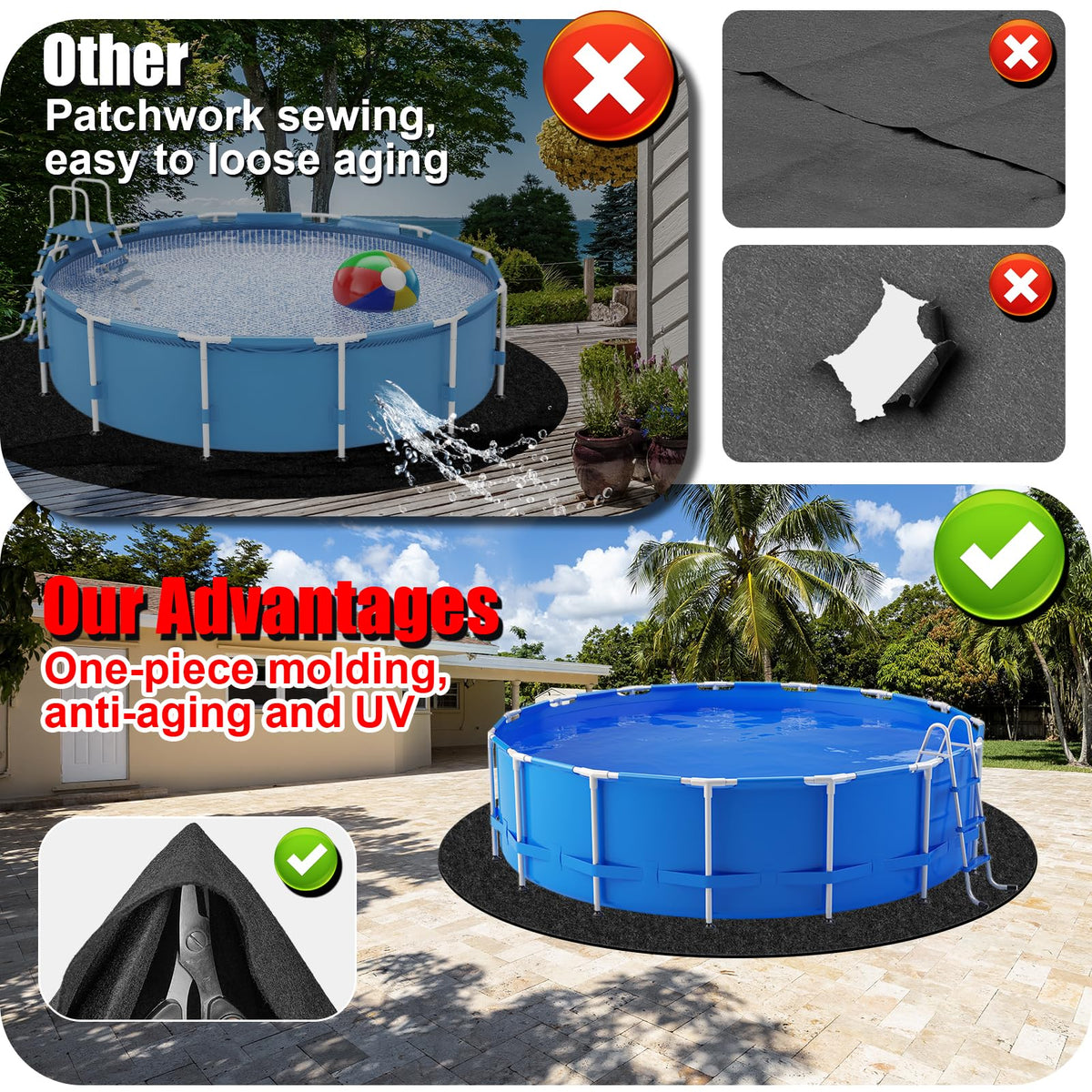 Svepndic pool pad easy to store when folded and space-saving.
