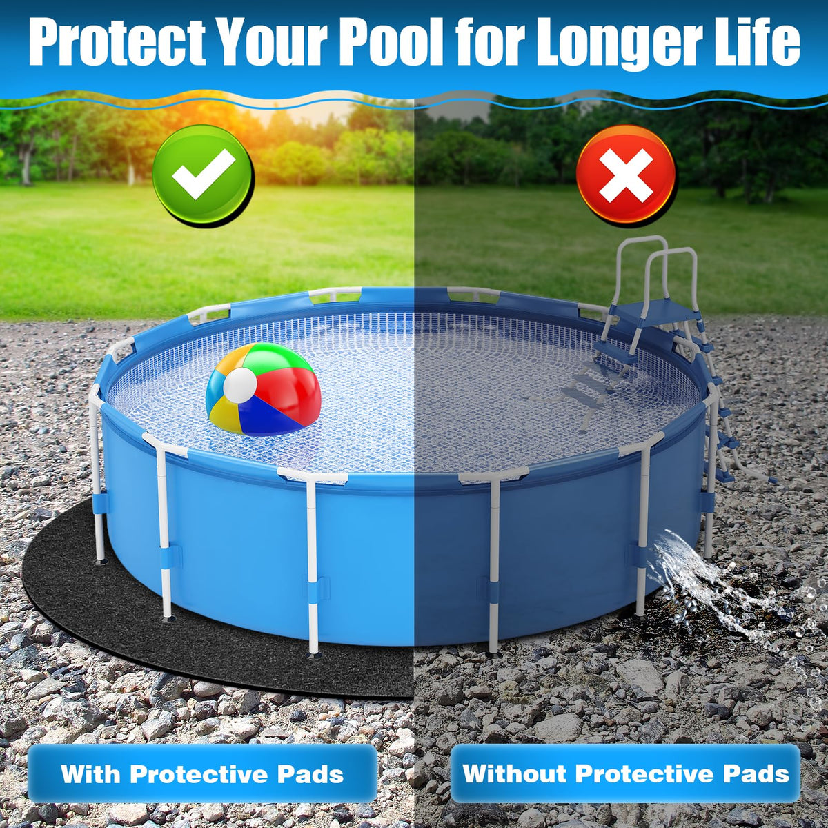 Svepndic versatile-use pad suitable for pools, hot tubs, and outdoor gear.