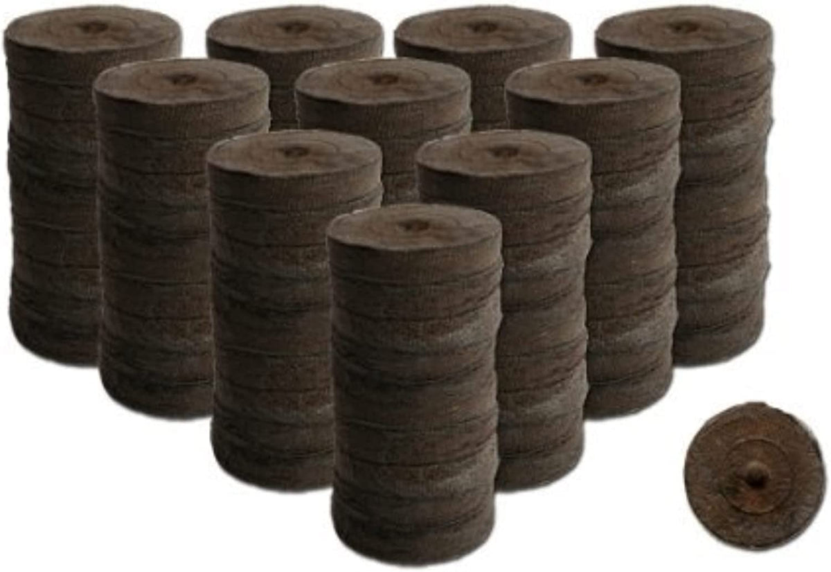 SVI Jiffy 30mm peat pellets in a seed-starting tray for easy indoor germination