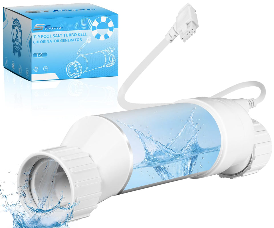 Svipxoxo T-9 salt cell front view for pools up to 25,000 gallons.