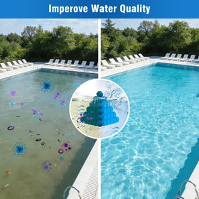 svkipibe pool filter balls easy cleaning illustration shows reusable design