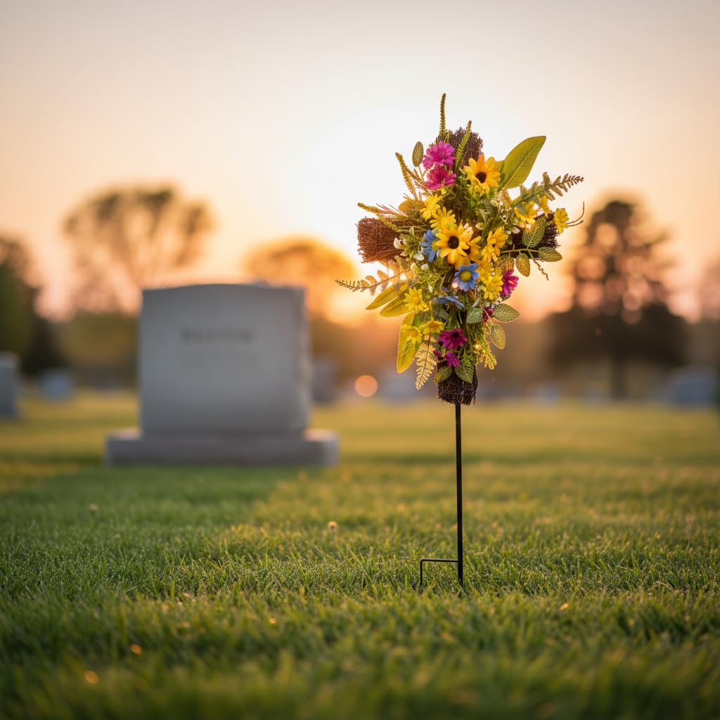 Svndlyn easy-install memorial stake adapts to any gravesite