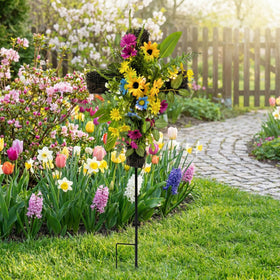 Svndlyn grapevine base cross displays durable, weather-resistant florals