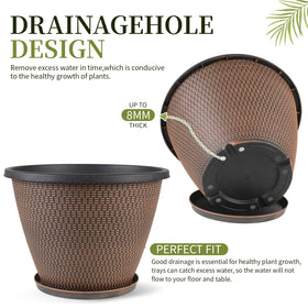 Svxtoby drainage holes and tray to manage water and soil spills.