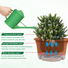 Svxtoby planters drainage holes and removable tray prevent spills.