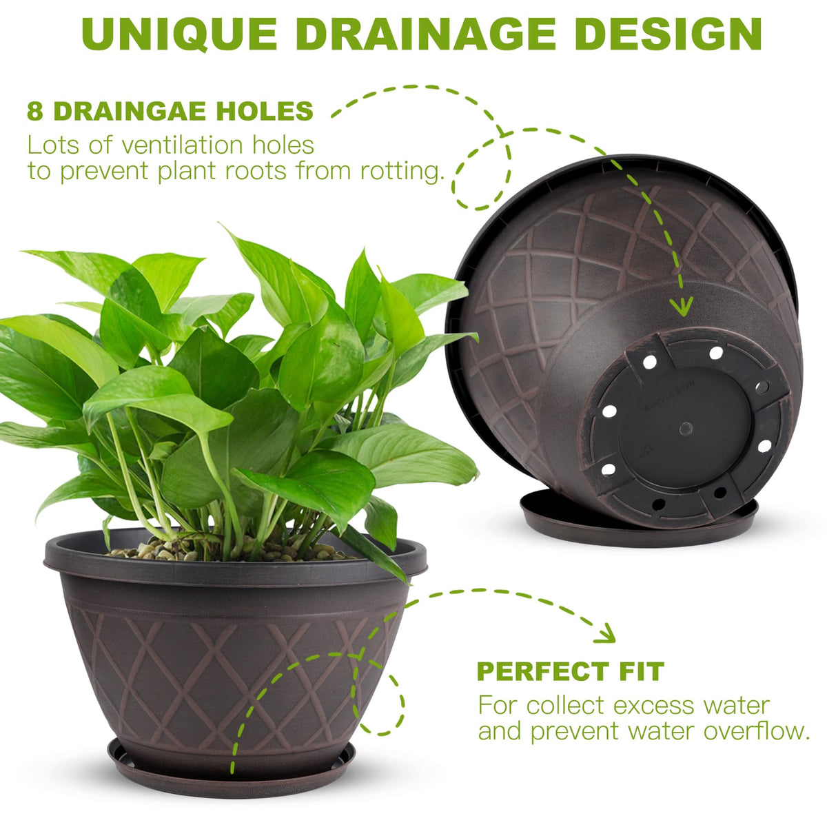 Svxtoby 10-inch planter ideal for herbs, flowers, and small plants.