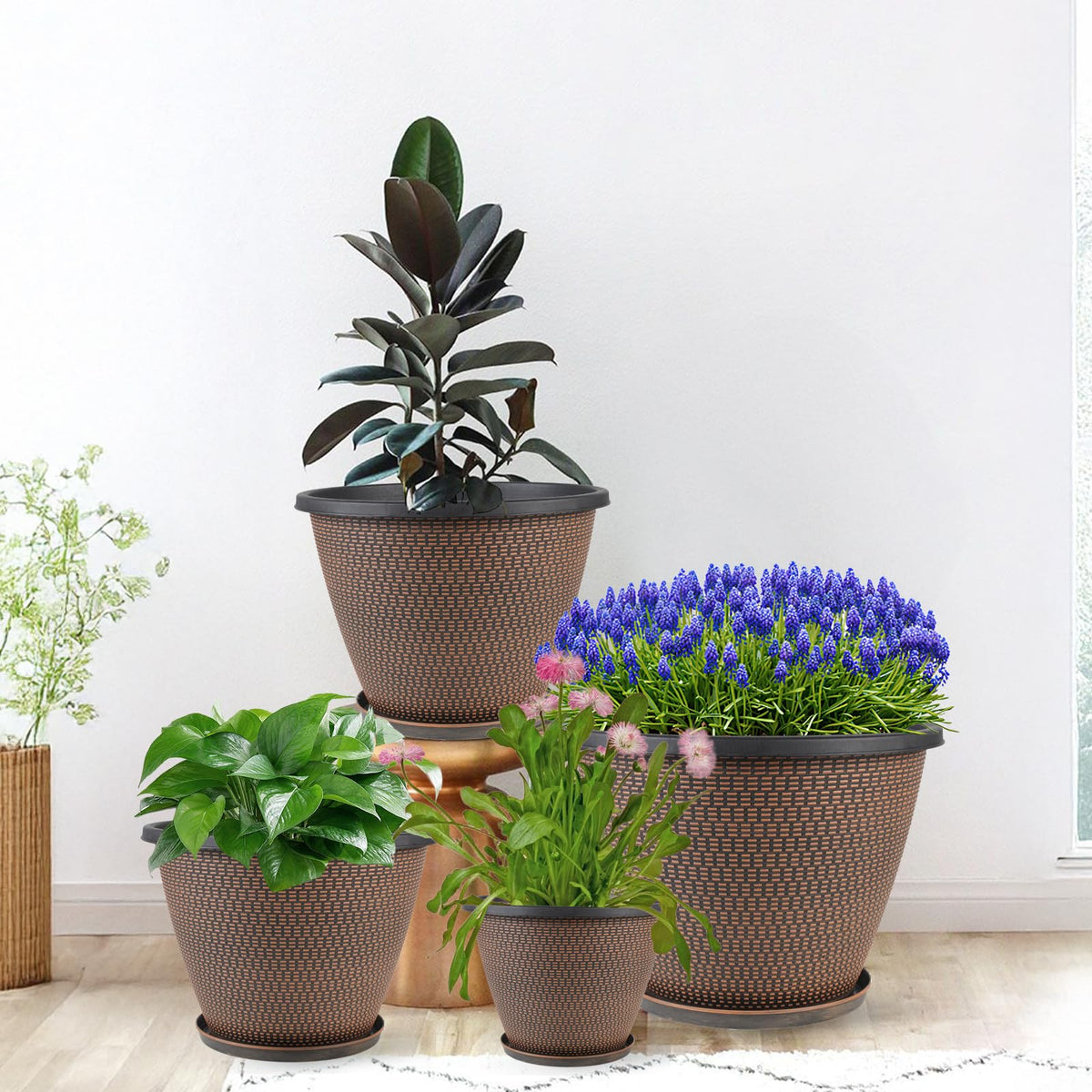 Svxtoby sturdy recyclable plastic planter built for long-lasting outdoor use.