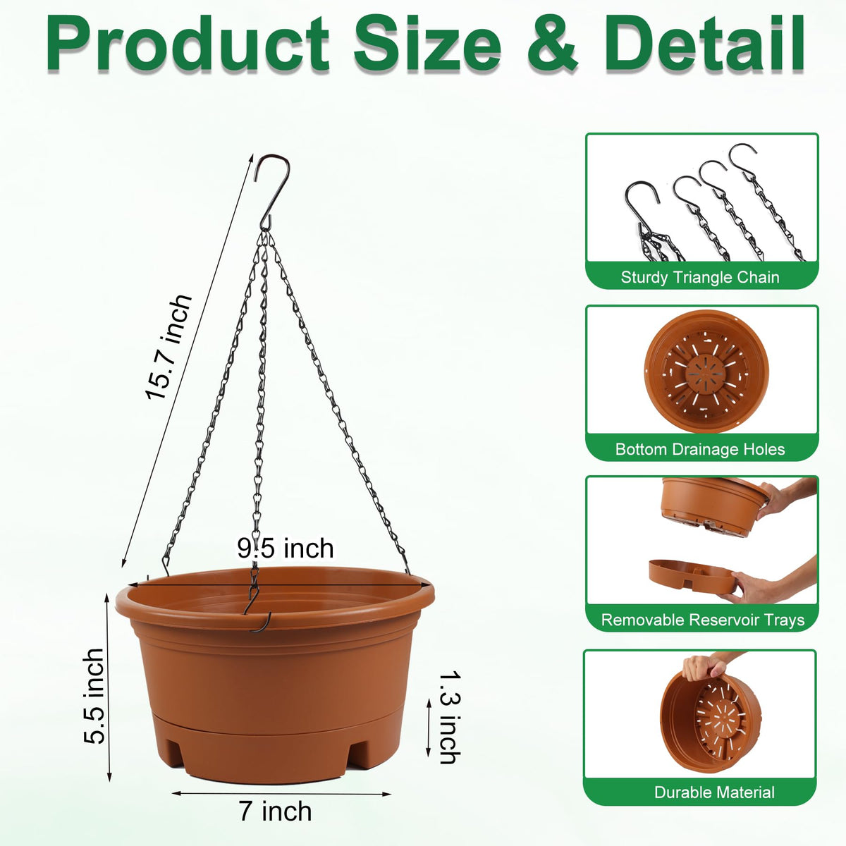 Svxtoby triple-chain hanger keeps pots secure and balanced when hung.