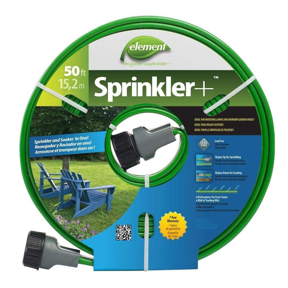 Swan Element Sprinkler Soaker Hose 50ft green delivers efficient root-zone watering.