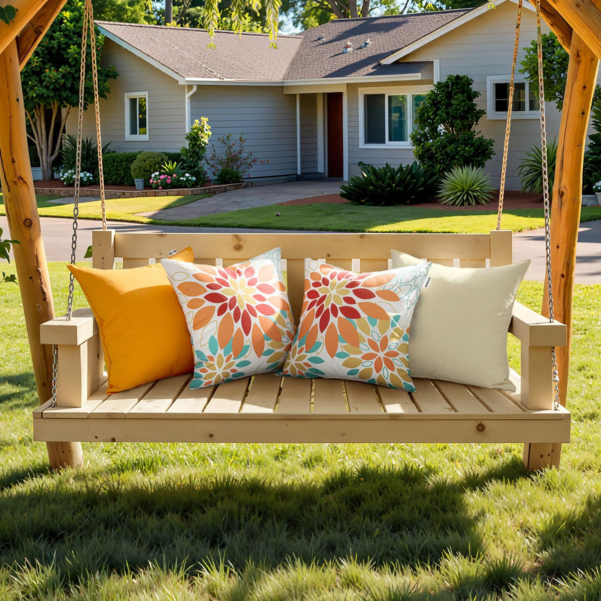 SWANCOCO all-season pillow cover keeps colors bright year-round.