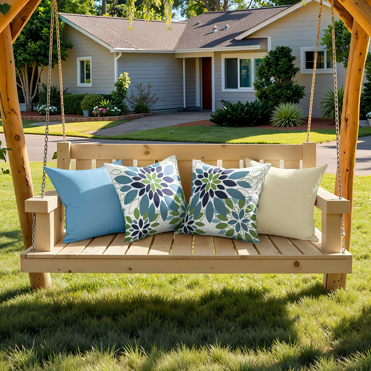 Low-maintenance care for SWANCOCO floral pillow covers keeps outdoor decor fresh.