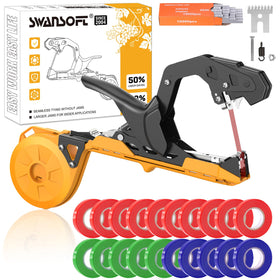 SWANSOFT plant tying machine front view showing compact design for easy handling.