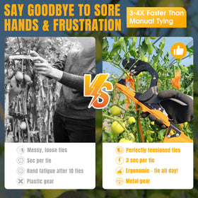 SWANSOFT plant tying machine on grapes demonstrating smooth, jam-free operation.