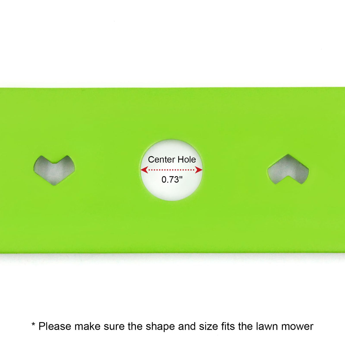 SWAPARTS blade dimensions indicate precise sizing for Greenworks 19-inch mowers