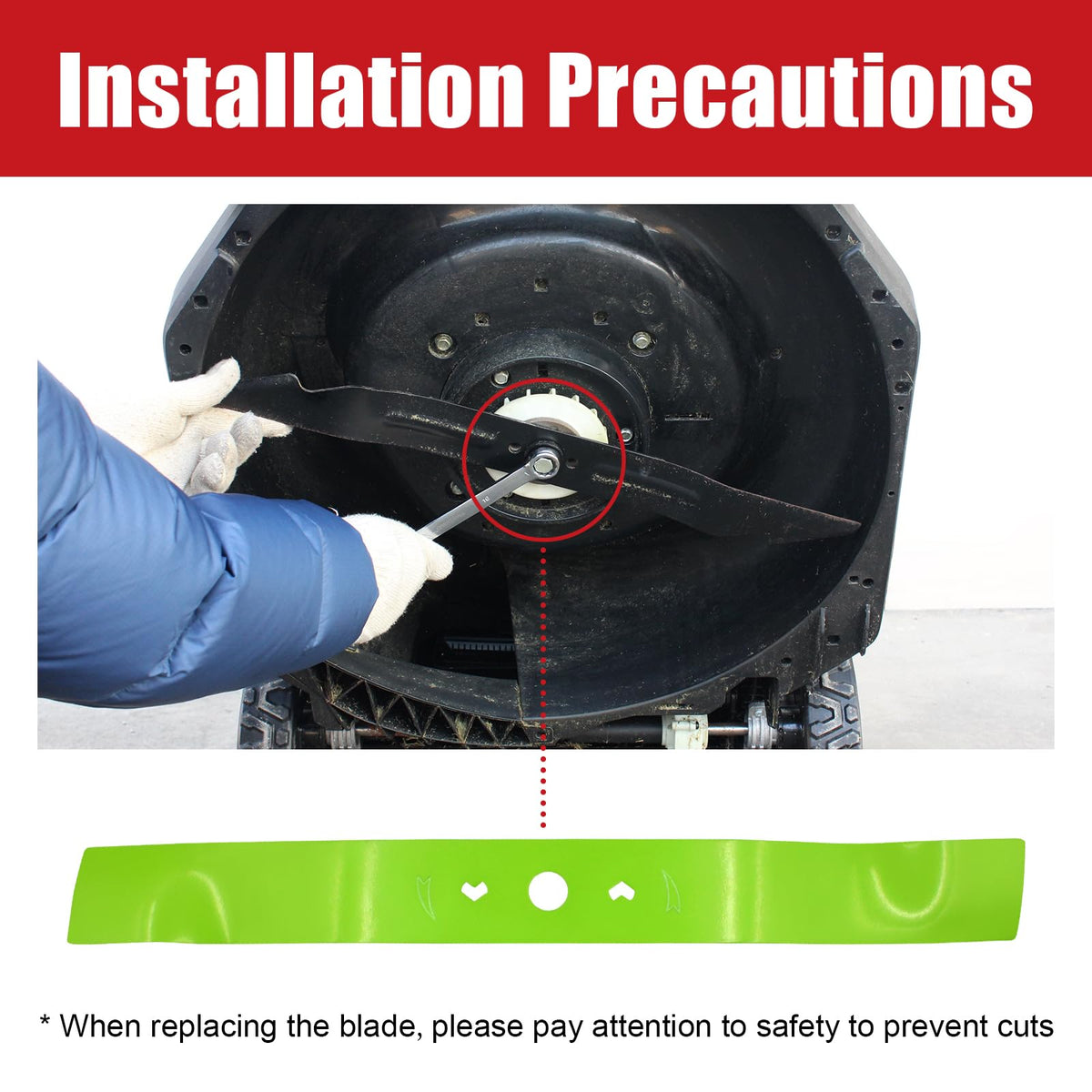 SWAPARTS installation guide shot helps quick, tool-free blade swap