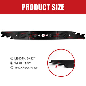 Blade dimensions shown: 20.12 inches by 1.97 inches by 0.12 inches.
