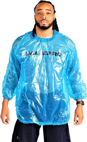 SweatPro 6-pack sauna shirt front view shows blue 3XL fit for intense workouts.