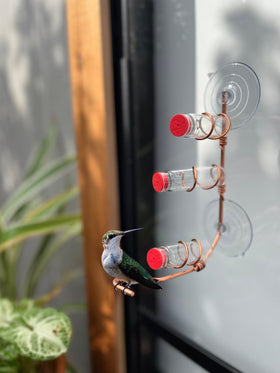 SWEET FEEDERS bee-proof tilt helps deter bees from nectar.