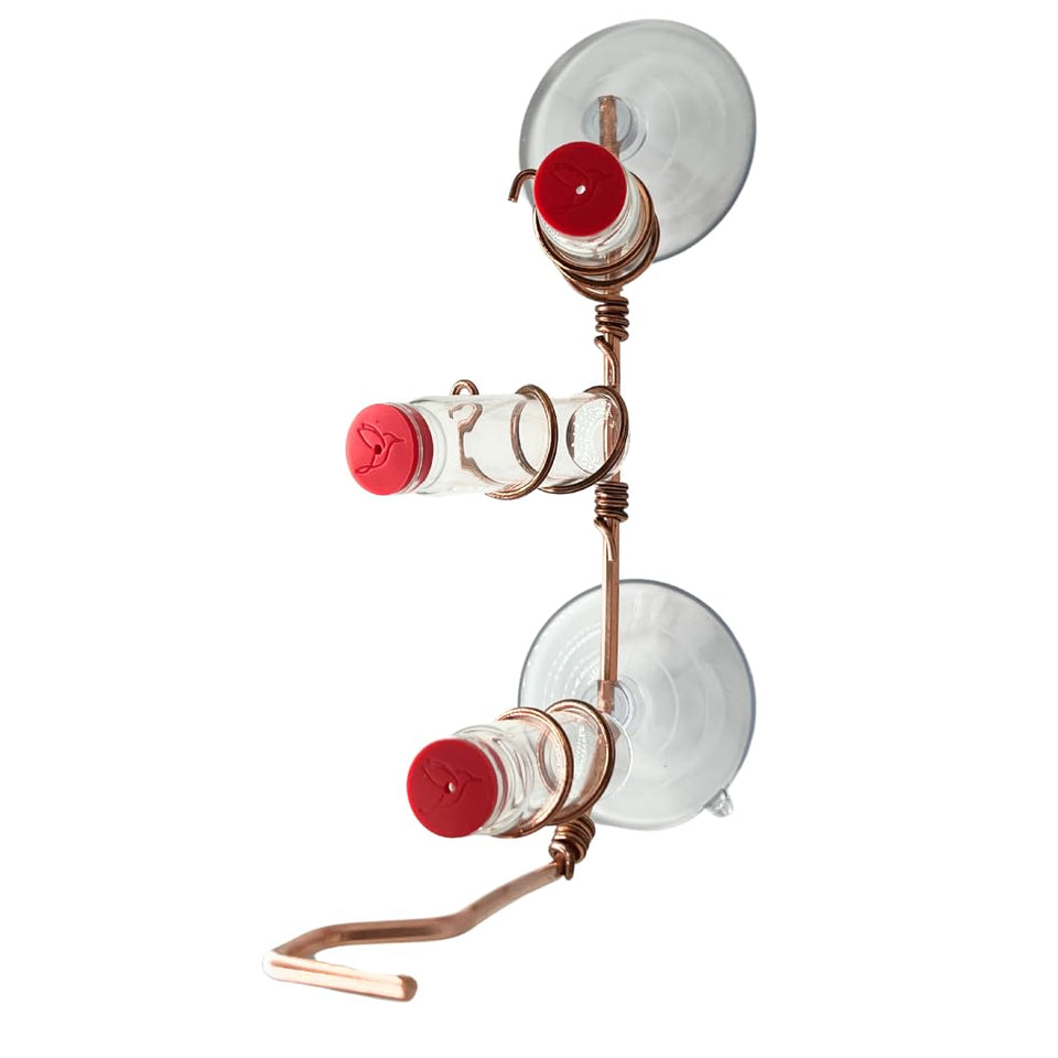 SWEET FEEDERS copper window feeder close-up showing premium craftsmanship and durability.