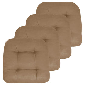 Sweet Home Collection patio chair pad 19x19 front view shows plush fiber fill for outdoor comfort.