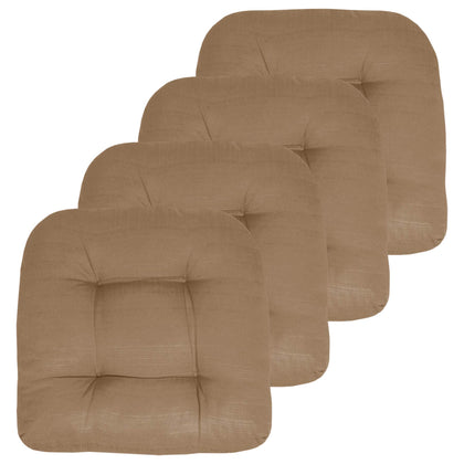 Sweet Home Collection patio chair pad 19x19 front view shows plush fiber fill for outdoor comfort.