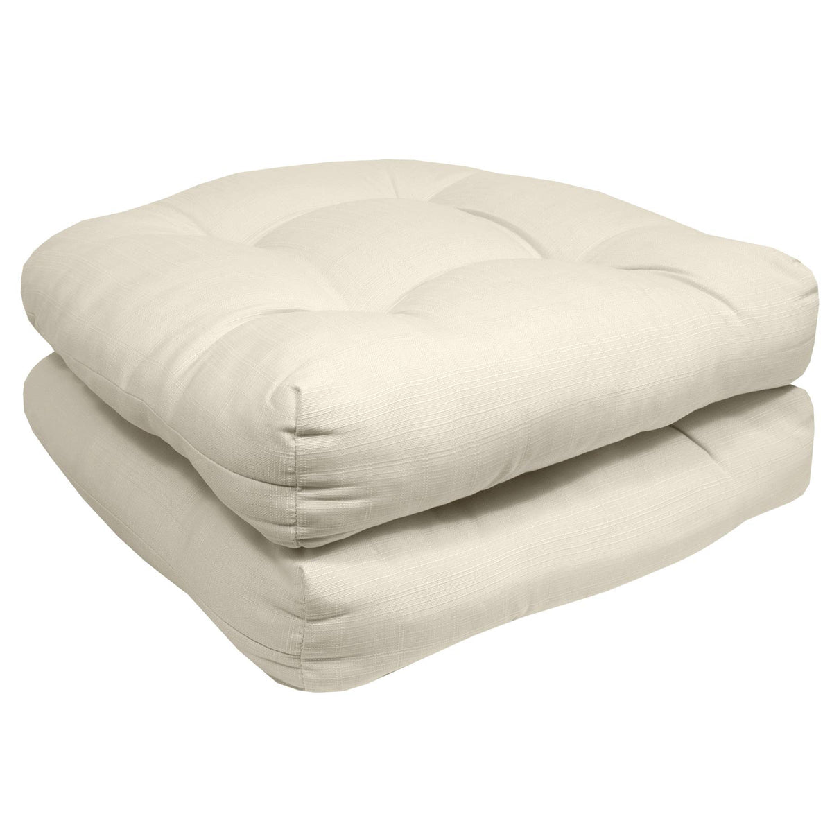 Cream reversible cushion with cross weave texture for patio seating