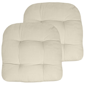 Sweet Home Collection tufted outdoor cushion in cream for chairs