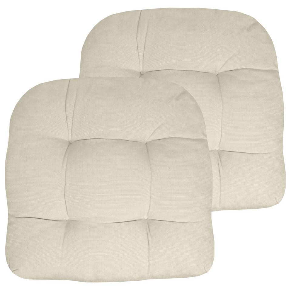 Sweet Home Collection tufted outdoor cushion in cream for chairs