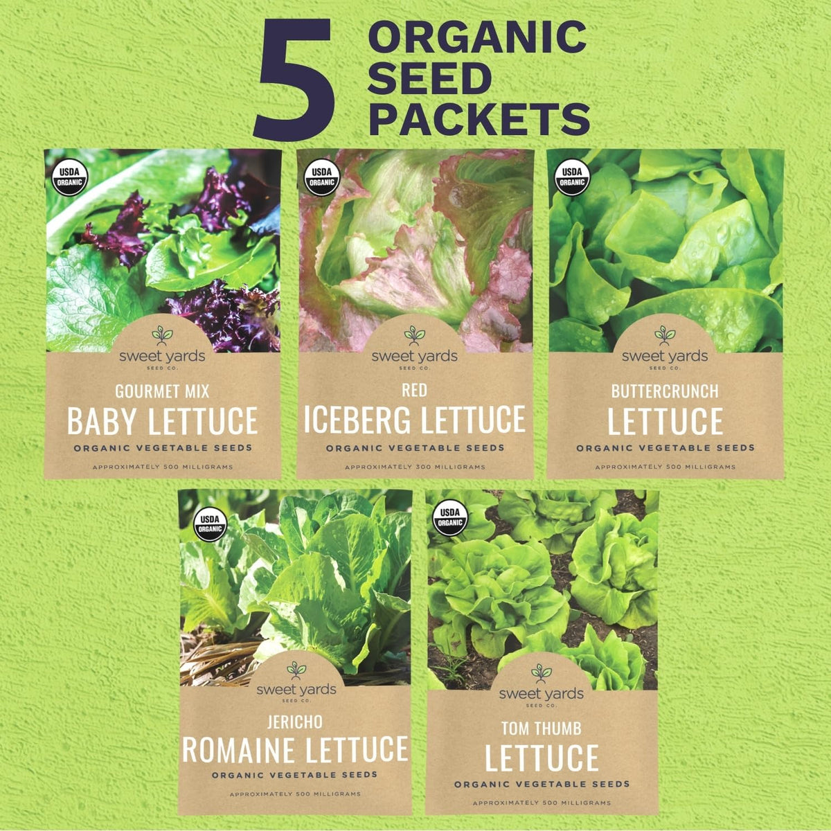Sweet Yards Gourmet Mix seed pack for varied textures in salads
