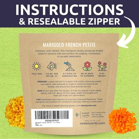 Sweet Yards Marigold French Petite container planting for balcony or patio