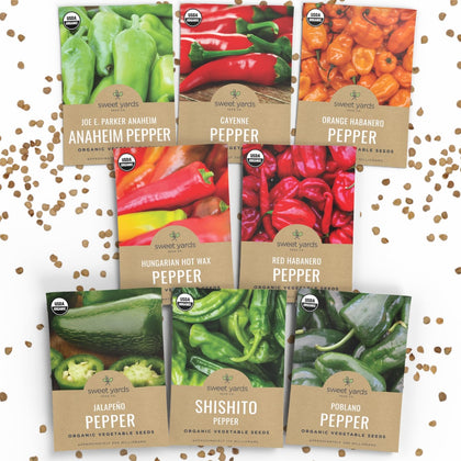 Sweet Yards organic hot pepper seeds variety pack for diverse heat in home gardens