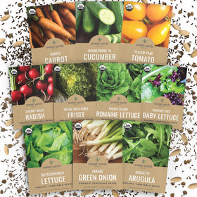 Sweet Yards Organic Salad Lover Seeds Roquette Arugula seed packet for fresh, peppery greens.